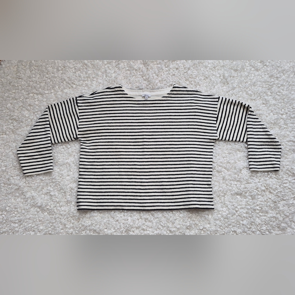 Reitmans Striped Crew Neck PulloverXXL Navy White Striped Cotton Nautical - Picture 2 of 7